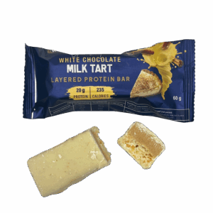 Milk Tart and White Chocolate Layered Protein Bar